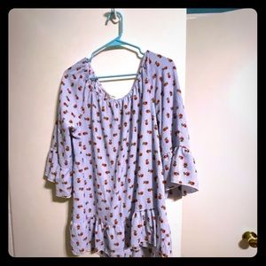 Roses And Stripes Flowy Top